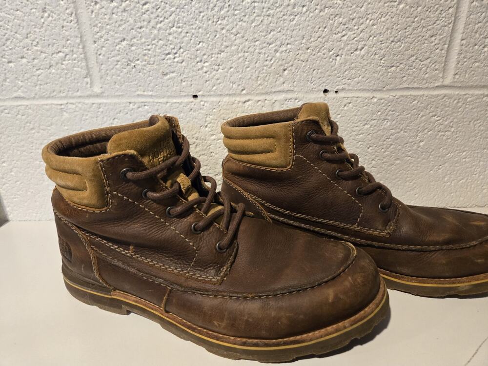 North Face Bridgeton Brown Leather Boots Size 10 Used Good Condition